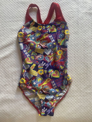 Speedo Digital Allover Splashback Girls' Swimsuit used, size 7-8 years