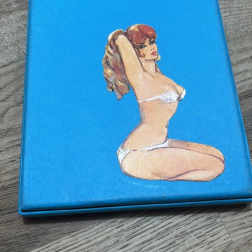 Paper storage boxes refurbished, set of 2 with vintage stickers