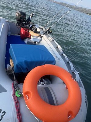 Neptune 330 inflatable boat with Mercury 9.9 outboard motor