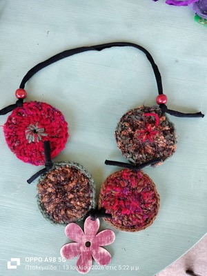 Handmade boho knitted necklace