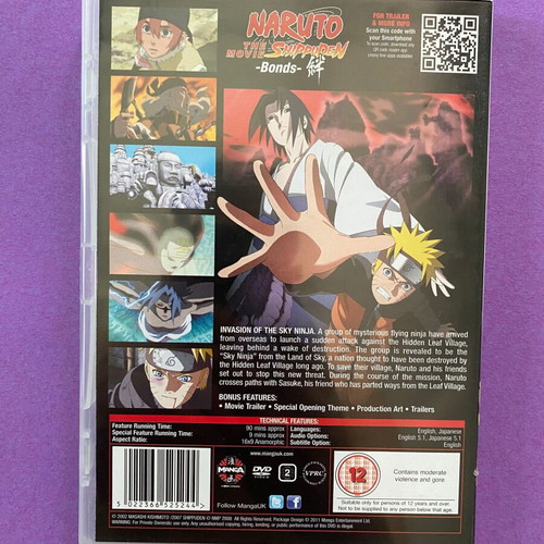 Naruto The Movie DVD like new, action adventure anime
