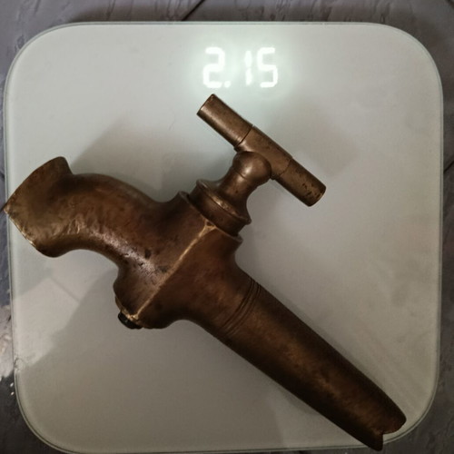 Large brass faucet used, antique, functional