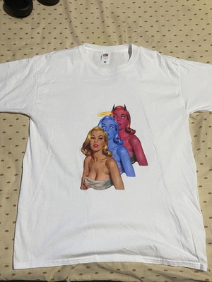Fruit of the Loom graphic T-shirt, size M, white