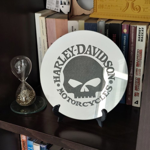 Harley-Davidson collectible mirror with Willie G. Skull engraving