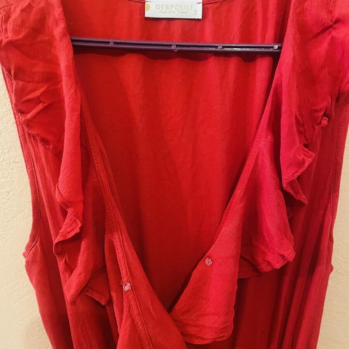 Derpouli summer dress medium red-orange
