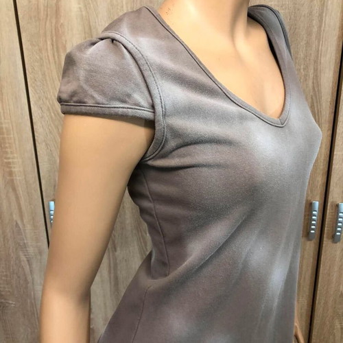 Derpouli dress, cotton blend, white and brown