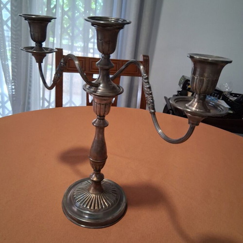 Metal candlestick 3-branch vintage used