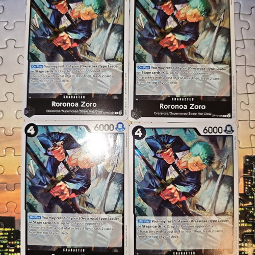 One Piece Roronoa Zoro OP10-095 card set of 4