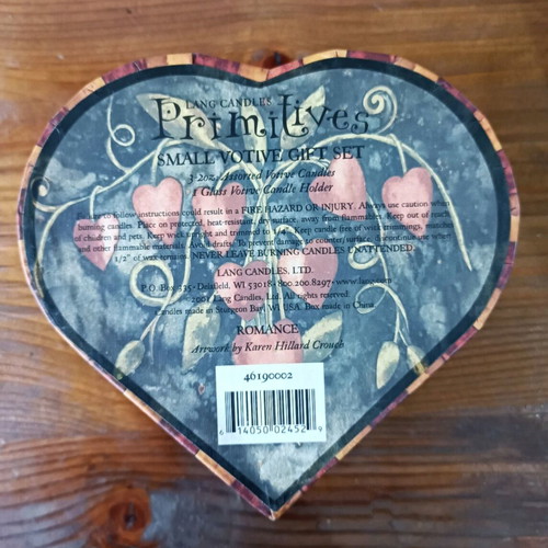 Lang Candles heart-shaped box set with scented candles new