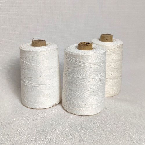Set of 3 white mixed twine spools 1mm like new for DIY