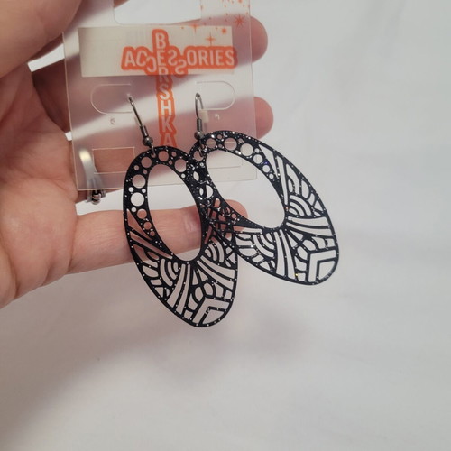 Long black earrings