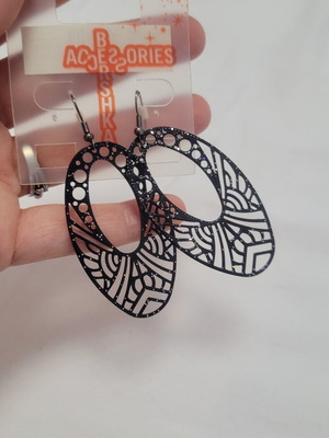 Long black earrings