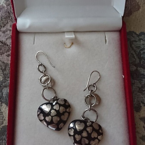 Morgan silver earrings like new with romantic pendants