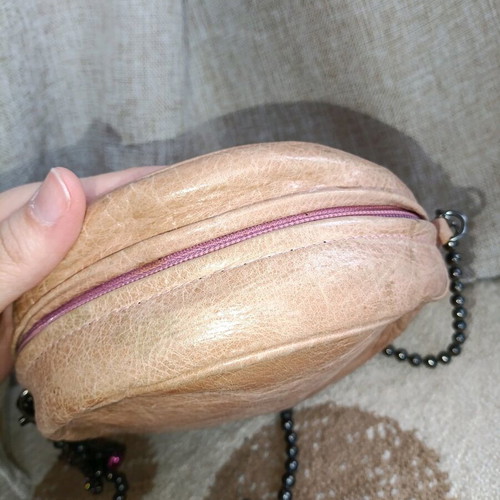 Anna Biagini crossbody bag used, vintage leather beige