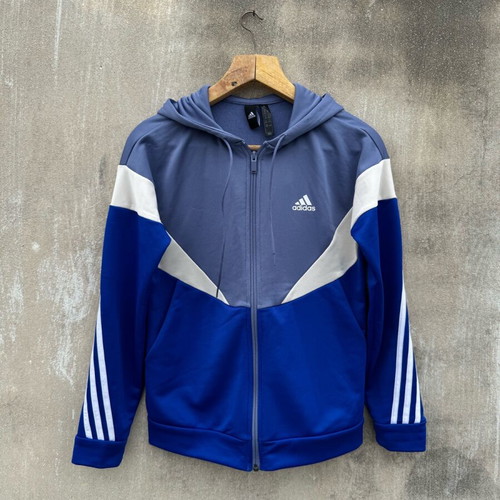 Adidas jacket used, size S-M, white and blue