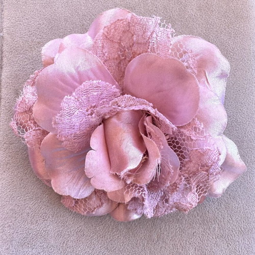 Fabric Flower Brooch large, like new, pink