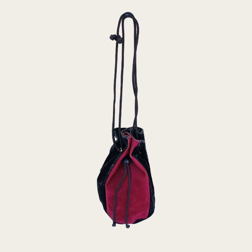 Velvet drawstring pouch bag, multicolor