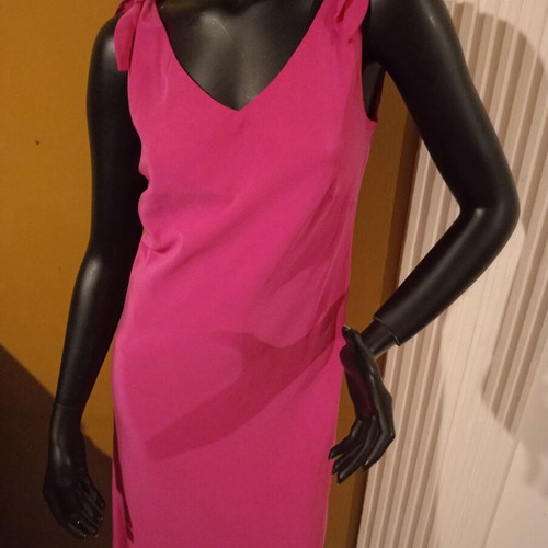 Laura Ashley sleeveless silk dress fuchsia, size UK 10, new