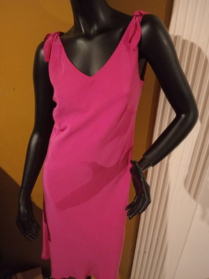 Laura Ashley sleeveless silk dress fuchsia, size UK 10, new