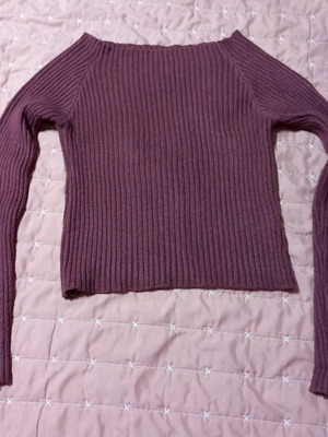 Women's lightweight crop top sweater eggplant color size Small like new