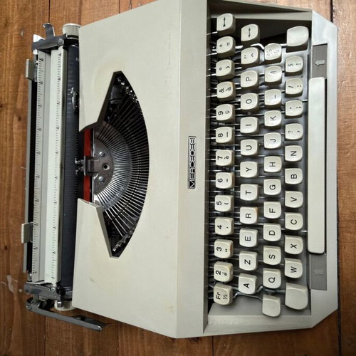 Mercedes vintage mechanical typewriter with original case