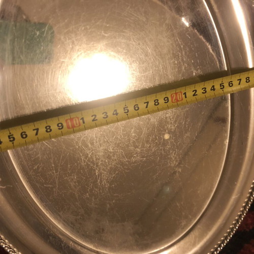 Silver Oval Tray vintage used, 42x32 cm