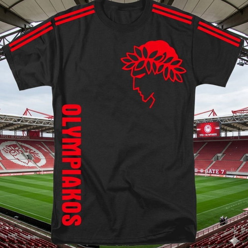 Olympiakos T Shirt cotton with DTF print new