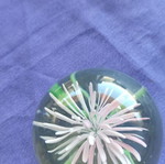 Crystal sphere with pink flower new