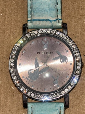 Playboy watch with rhinestones, vintage style