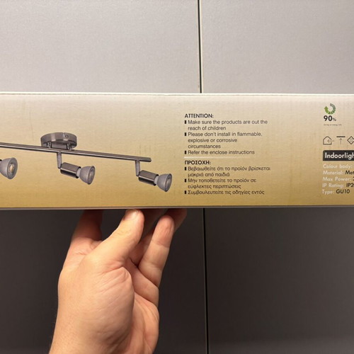 VK Ceiling Light Spot Gu10 Max 3x35w Nickel Matte new