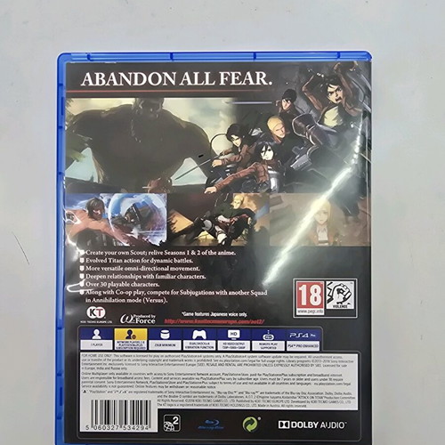 Attack on Tittans 2 PS4 like new