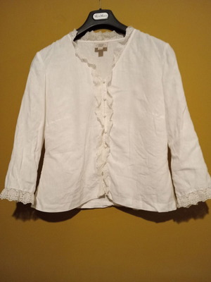 Laura Ashley blouse XL linen lace new