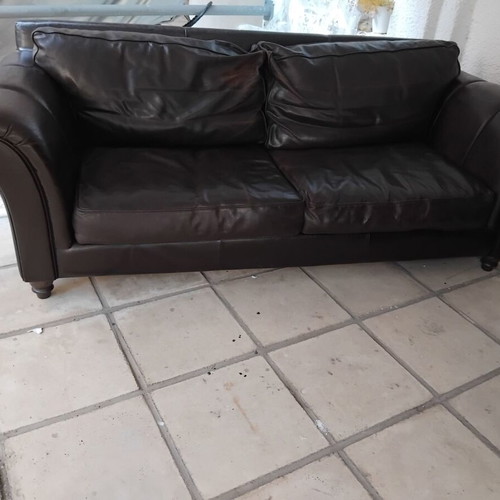 Leather 4-seater sofa
