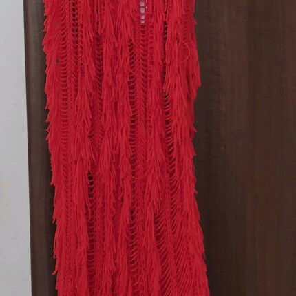 Misguided crochet fringe dress new, size S, red