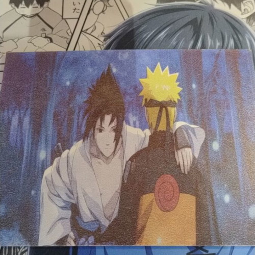 Naruto and Sasuke Frame like new, hand-painted