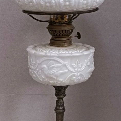 Prewar table lamp made of opaline height 72 cm