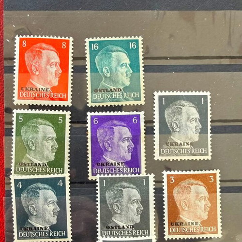 German Occupation WW2 Philatelic Lot of 9 Mint Stamps Ukraine & Ostland