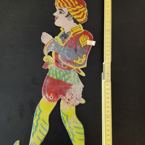 Karagiozis plastic figure used, authentic shadow theater