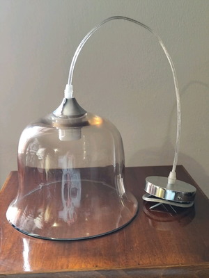 Inart glass ceiling light like new, beige with silver details