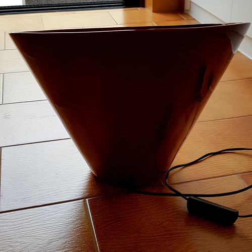 Floor lamp used, modern design, red with dimmer