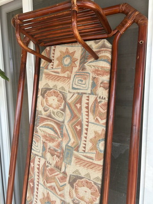 Bamboo Wall-Mounted Coat Rack used, dark brown color