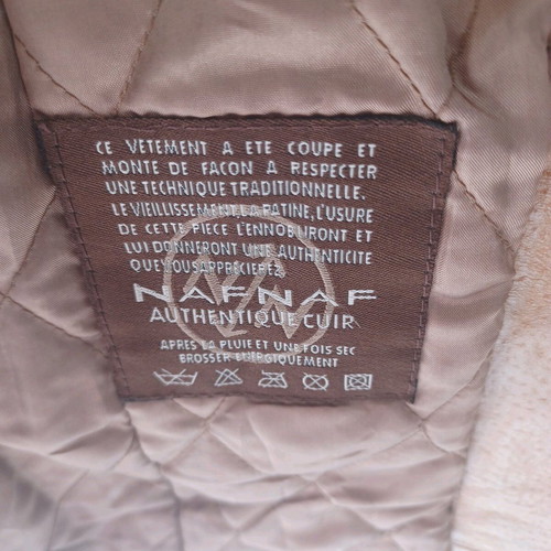 Women's leather coat with wool collar Naf Naf size M, like new