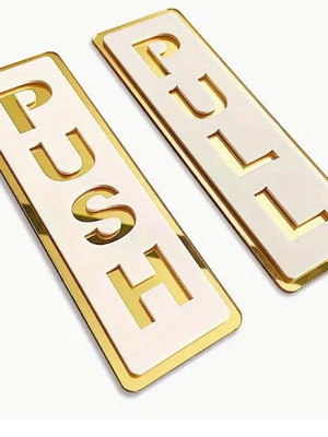 Push Pull door sign set of 2 acrylic new