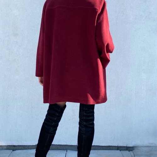Vintage wool coat like new, red, size L