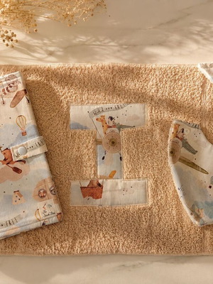 Handmade baby set with monogram made to order