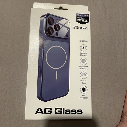 AG Glass MagSafe case for iPhone 14 Pro Max, blue