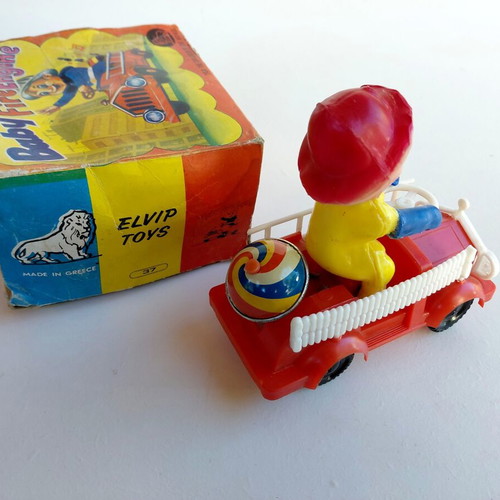 Wind-up fire extinguisher toy 60s Elvip new