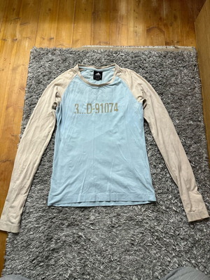 Vintage Adidas long-sleeve T-shirt used, unisex, blue and beige
