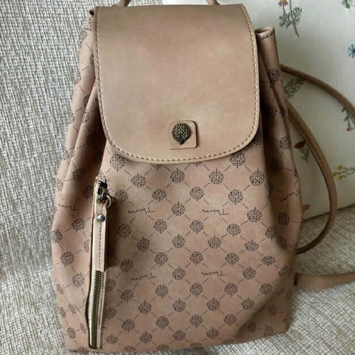Thiros backpack used, nude with signature design