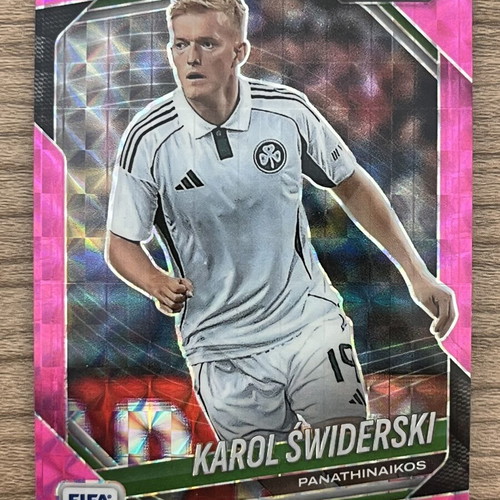 Panini Prizm FIFA Soccer Karol Swiderski Pink Mosaic Pao First Cards like new
